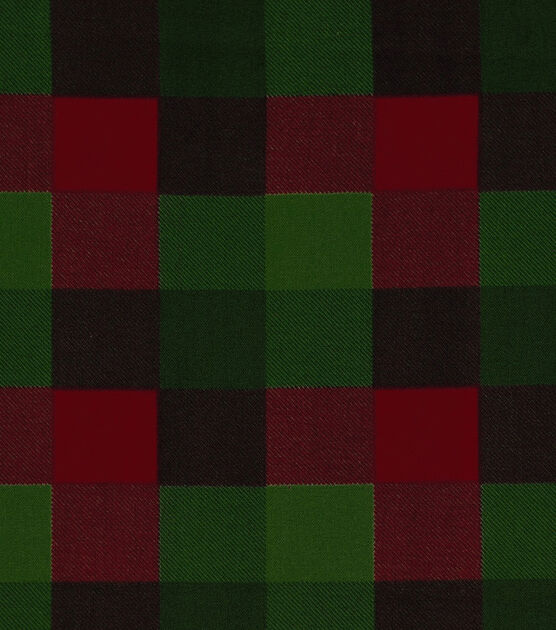 Red & Green Plaid Christmas Cotton Fabric, , hi-res, image 2