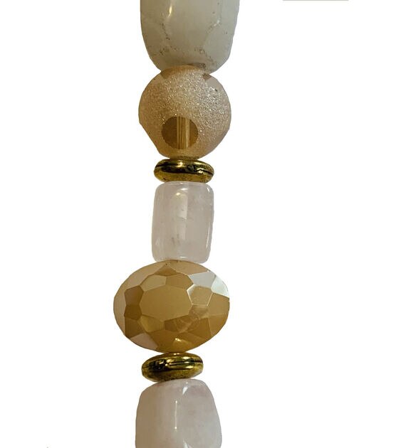 7" Pink & Ivory Quartz Strung Beads by hildie & jo, , hi-res, image 2