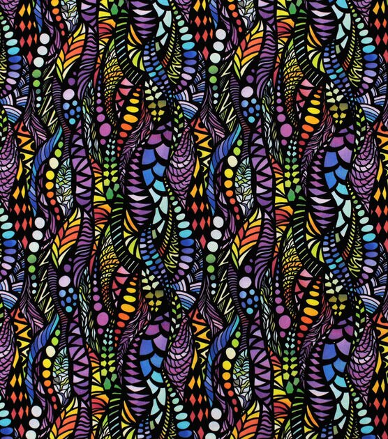 Bright Zentangle Quilt Cotton Fabric by Keepsake Calico