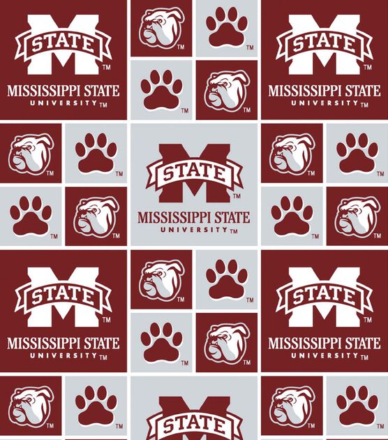 Mississippi State University Bulldogs Cotton Fabric Block