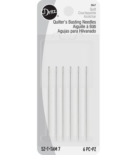 Dritz Quilter's Basting Hand Needles, Size 7, 6 pc