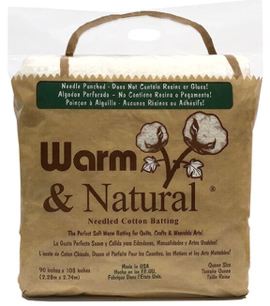Warm And White Cotton Batting - Twin 72in x 90in - 753705024924