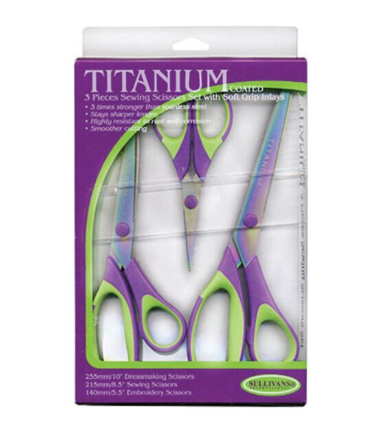 Sullivans 3 pk Titanium Sewing Scissors