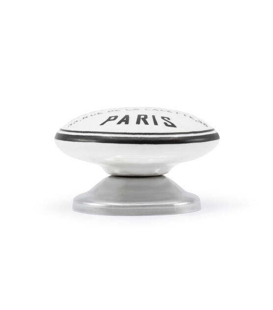 Dritz Home Ceramic Paris Knob, 1 pc, Black &  White, , hi-res, image 2