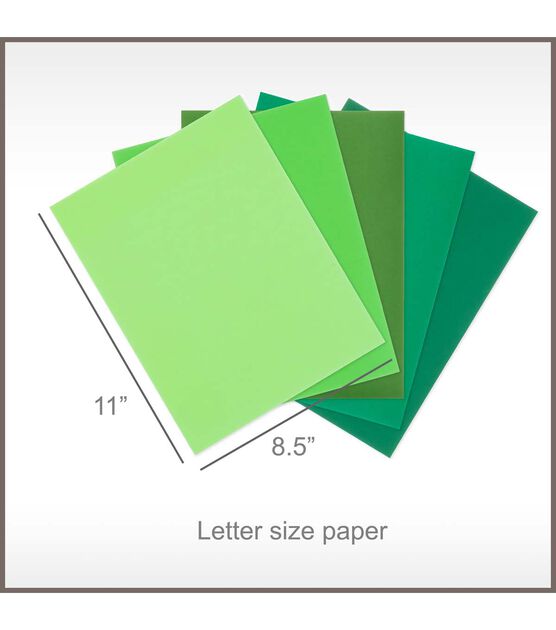 50 Sheet 8.5" x 11" Green Solid Core Cardstock Paper Pack by Park Lane, , hi-res, image 4