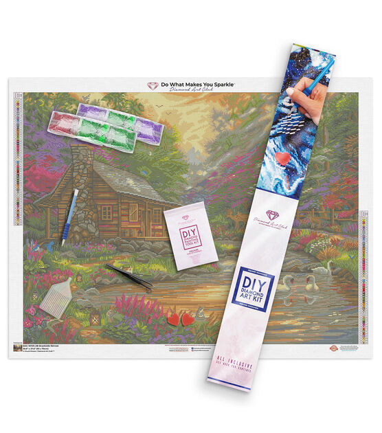 Diamond Art Club 36.5" x 27.5" Brookside Retreat Painting Kit, , hi-res, image 3