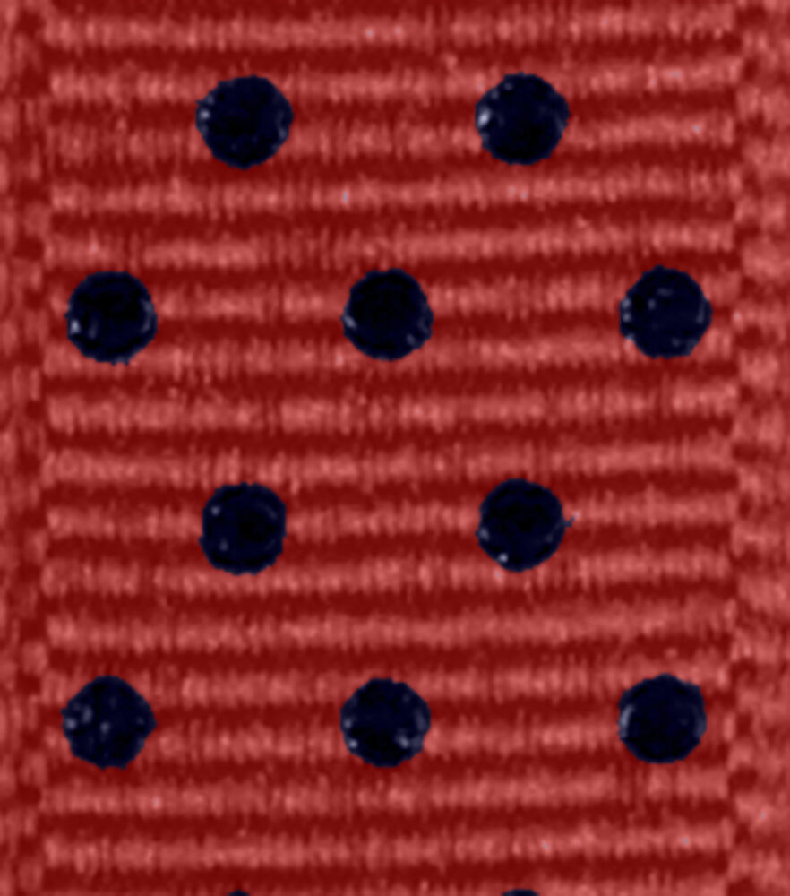 Offray 5/8"x9' Pin Dots Grosgrain Ribbon, Red And Navy, swatch