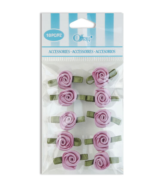 Offray 10pk Small Roses Ribbon Accessory