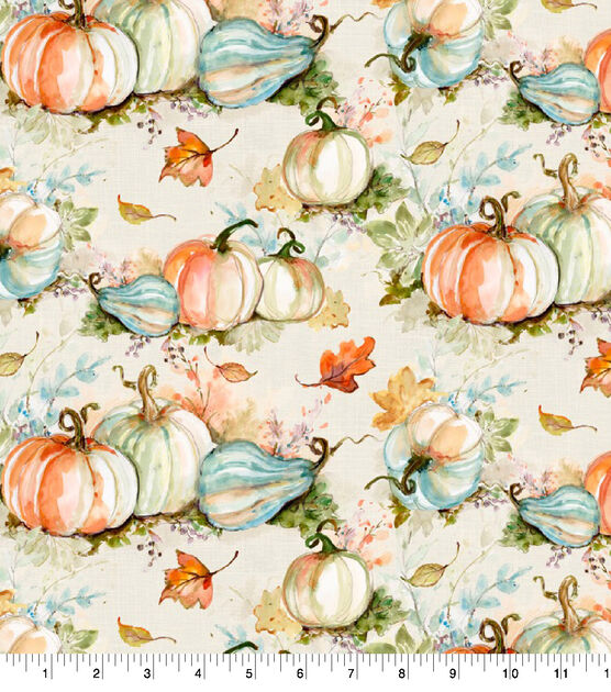 Susan Winget Seafoam Pumpkin Fall Cotton Fabric