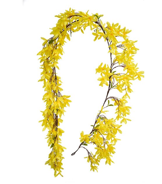 72" Spring Yellow Forsythia Garland by Bloom Room