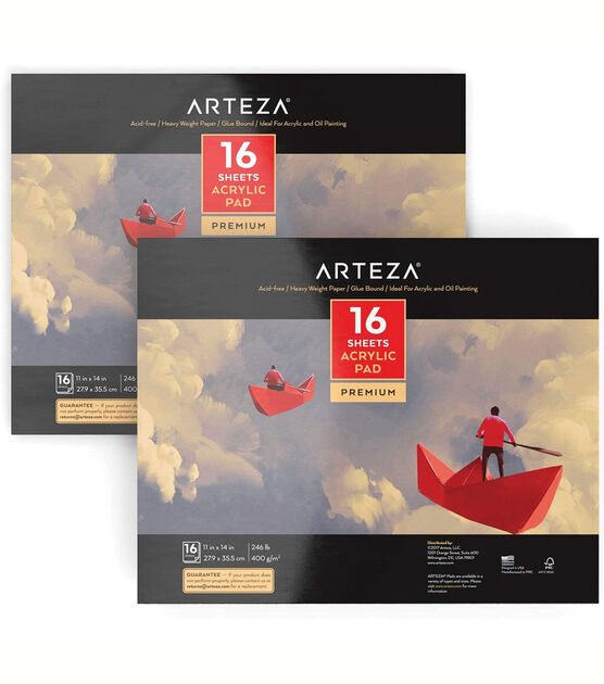 Arteza Acrylic Pad 11''x14'' 16 Sheets 2pk