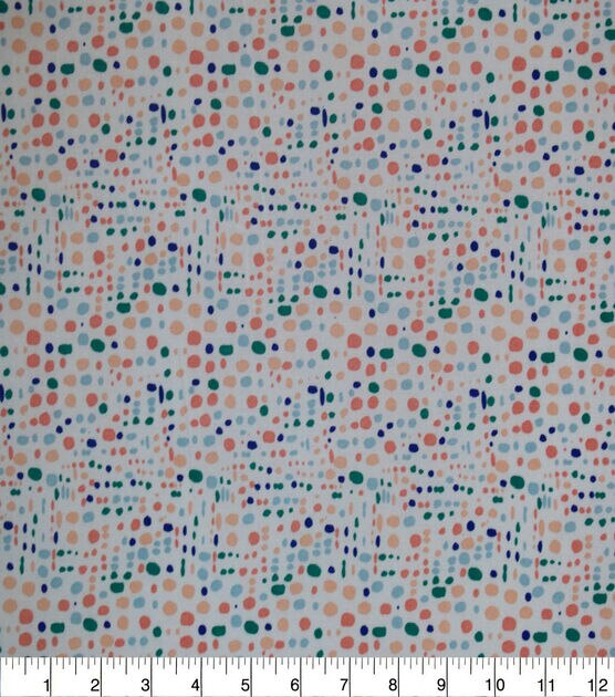 Funky Bright Dots on White Quilt Cotton Fabric by Quilter's Showcase, , hi-res, image 1