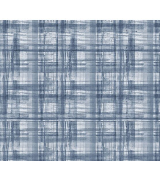 Blue Faded Plaid Super Snuggle Flannel Fabric, , hi-res, image 1