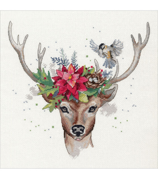 Dimensions 12" Woodland Deer Counted Cross Stitch Kit, , hi-res, image 3