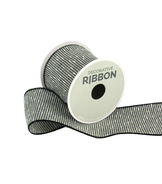 Save the Date Textured Ribbon 2.5''x9' Black & White