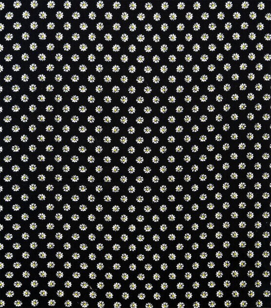 Small Lined Daisies on Black Quilt Cotton Fabric by Keepsake Calico, , hi-res, image 2