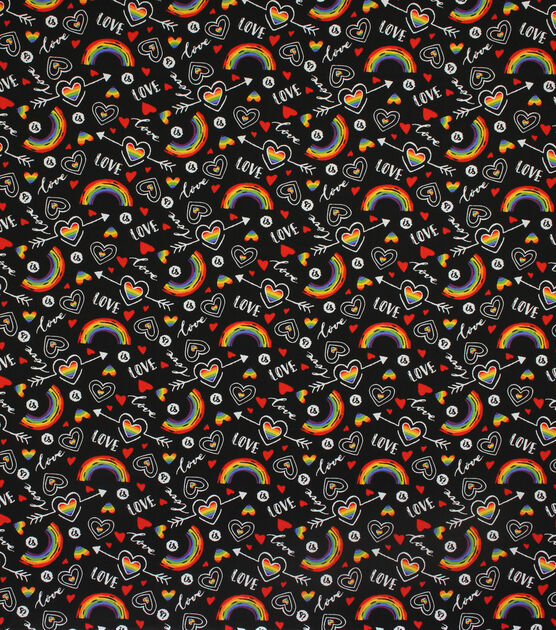Babble Rainbow Cotton Canvas Fabric