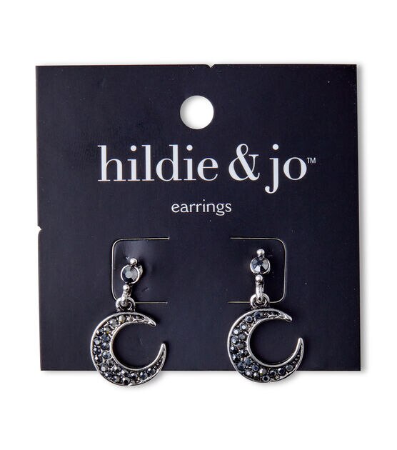 1" Antique Silver Crescent Earrings by hildie & jo