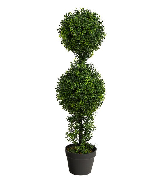 Nearly Natural 34in. Boxwood Double Ball Topiary Artificial Tree, , hi-res, image 1