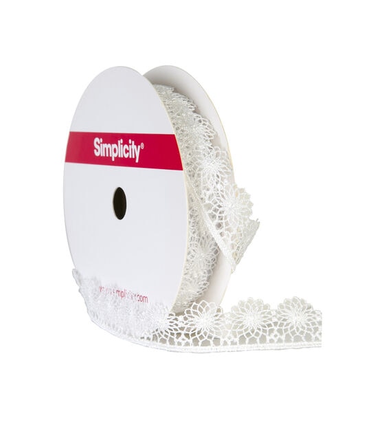 Simplicity Tattered Lace Trim 0.63'' White, , hi-res, image 4