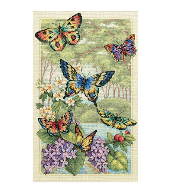 Dimensions 10" x 16" Butterfly Forest Counted Cross Stitch Kit