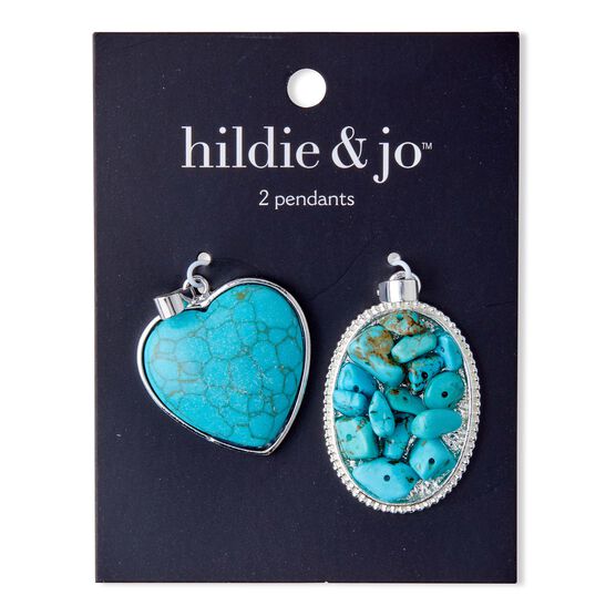 2ct Silver & Turquoise Stone Pendants by hildie & jo