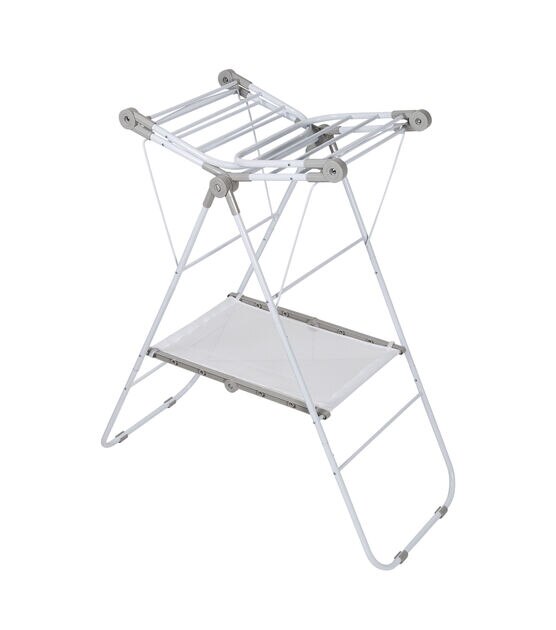 Honey Can Do 47" White Narrow Folding Wing Clothes Drying Rack 50lbs, , hi-res, image 5