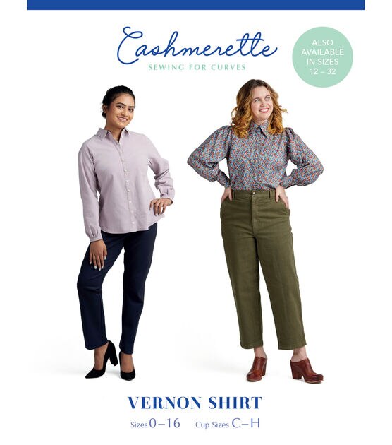 Cashmerette Size 0 to 16 Women's Vernon Shirt Sewing Pattern