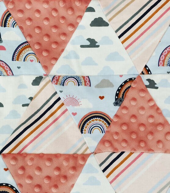 Rainbow Showers Cheater Quilt Nursery Fabric