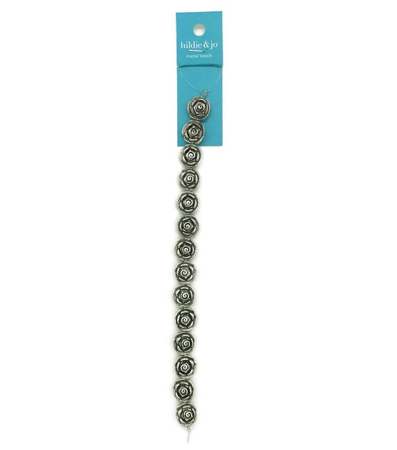Silver Rose Metal Strung Beads by hildie & jo
