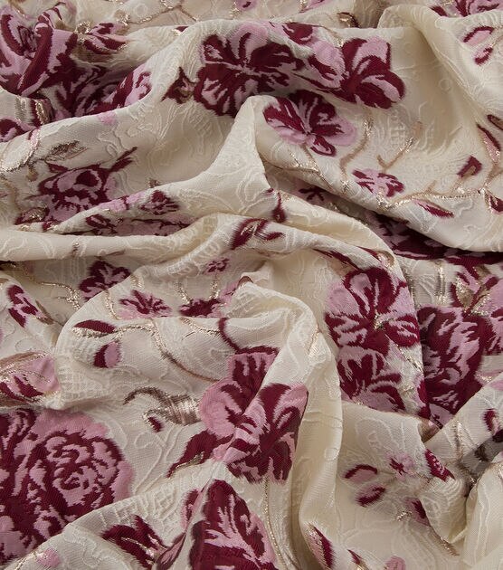 Yaya Han Pink Floral Brocade Fabric, , hi-res, image 2