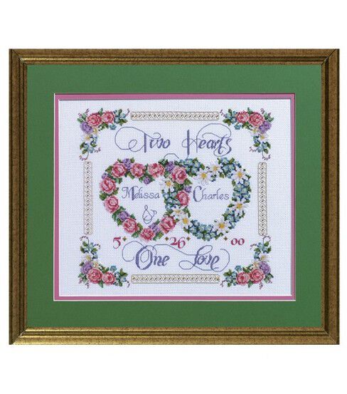 Janlynn Two Hearts Multi-Colour One Love Counted Cross Stitch Kit Cotton 