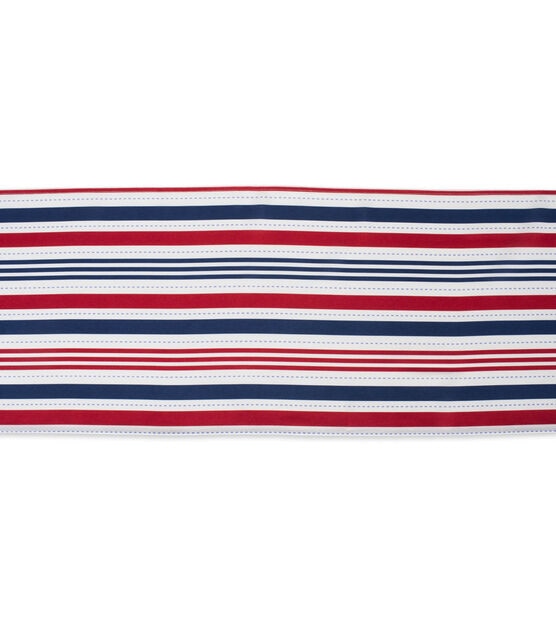 Design Imports Patriotic Stripe Outdoor Table Runner, , hi-res, image 5