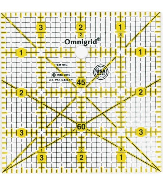 Omnigrid Square Grid Ruler, 4" x 4"