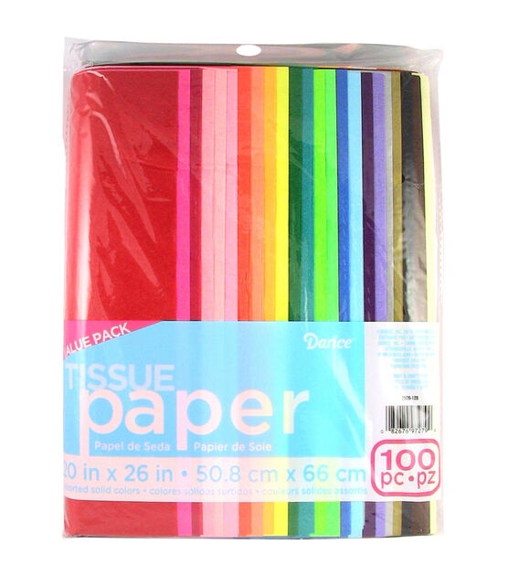 Tissue Paper Value Pack 20"X26" 100 Pkg Assorted Solid Colors