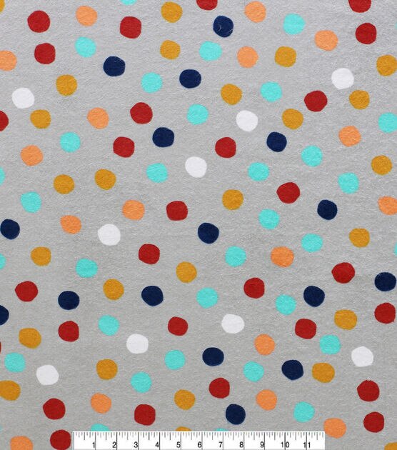 POP! Multi Dot On Gray Super Snuggle Flannel Fabric, , hi-res, image 2