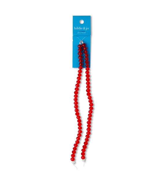 5mm Crimson Crystalline Glass Strung Beads 2pk by hildie & jo