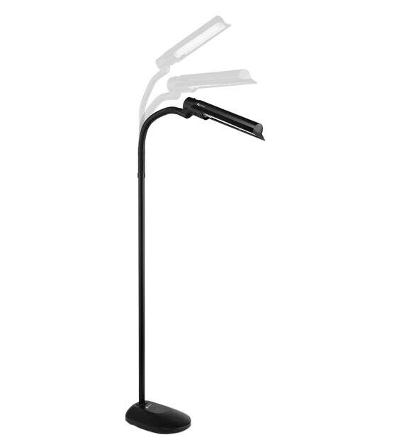 OttLite 62" Black Wing Shade Flexible Floor Lamp, , hi-res, image 2