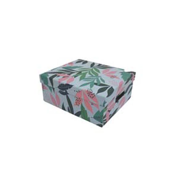 11" Tropical Floral on White Rectangle Box by Place & Time