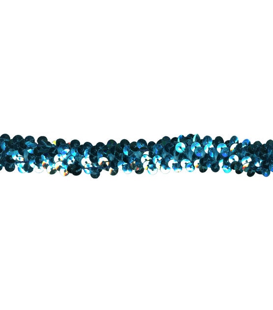Simplicity Sequin Stretch Trim 0.88'' Blue Radiance, , hi-res, image 2