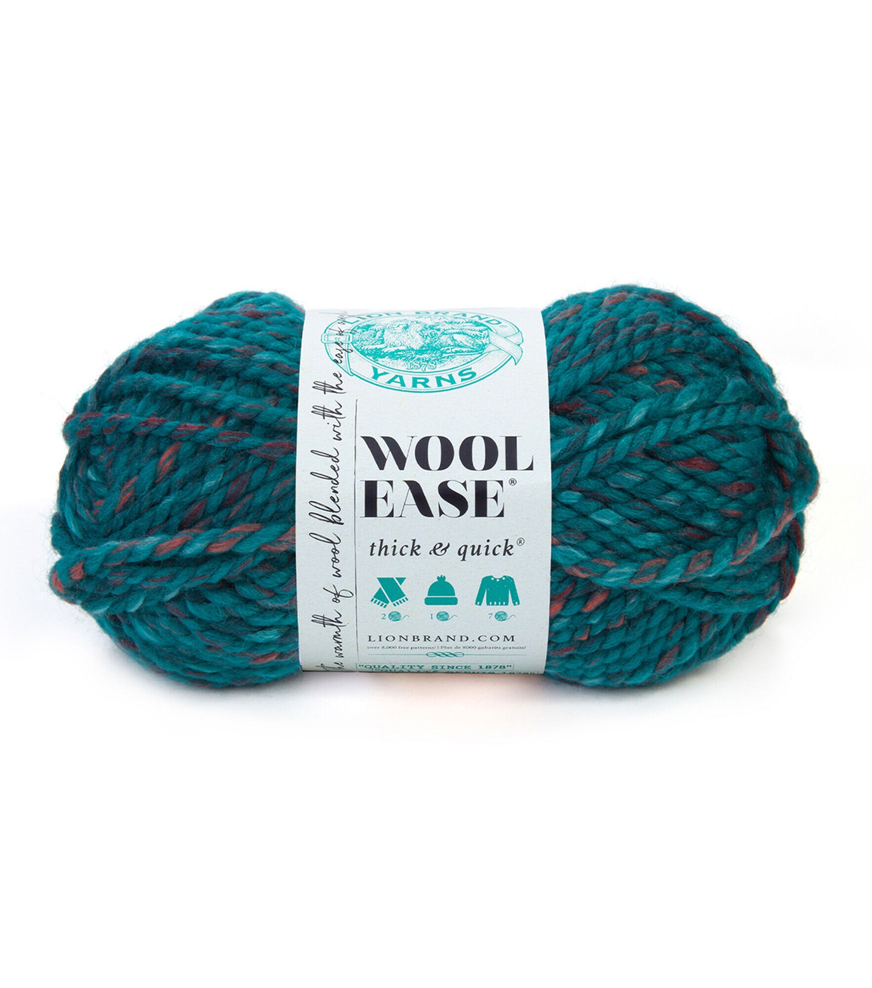 Lion Brand Wool Ease Thick & Quick Super Bulky Acrylic Blend Yarn, Deep Lagoon, hi-res