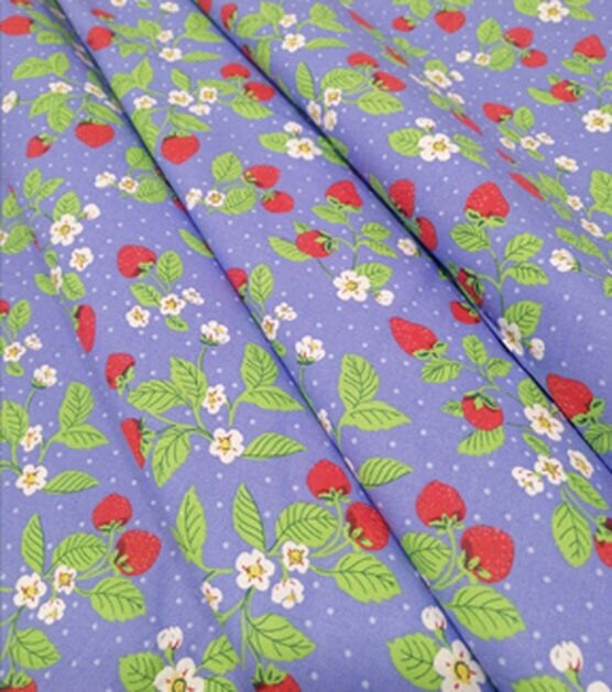 Strawberry Vines Floral Novelty Cotton Fabric, , hi-res, image 3