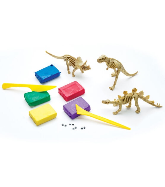 Creativity For Kids 3pc Create With Clay Plastic Dinosaurs Kit, , hi-res, image 2