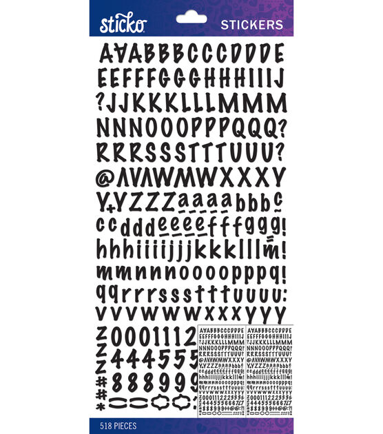 Sticko - Black Marker Small Alphabet Stickers