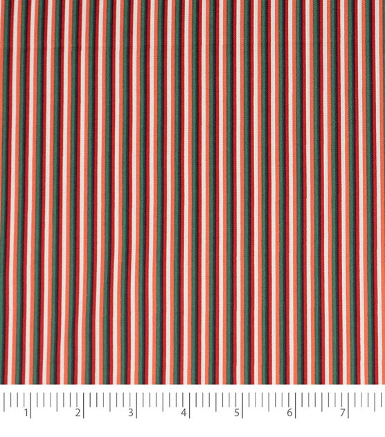 Singer Red & Green Stripes Christmas Cotton Fabric