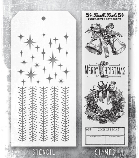 Tim Holtz 11 Department Store Clear Stamps & Stencil Set