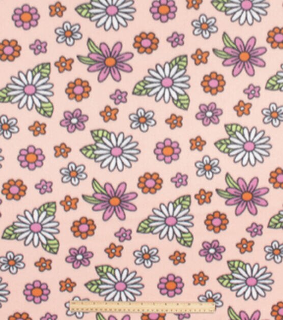 Pink & White Daisy Blizzard Fleece Fabric, , hi-res, image 2