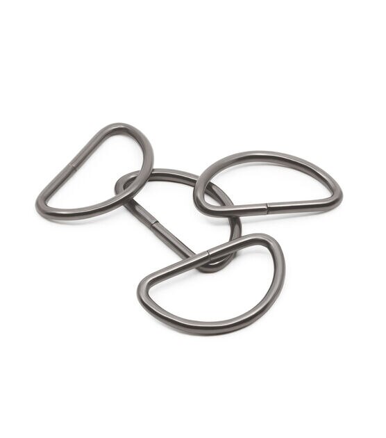 Le Bouton Silver 1 1/2 Metal D-Rings, 4 Pieces
