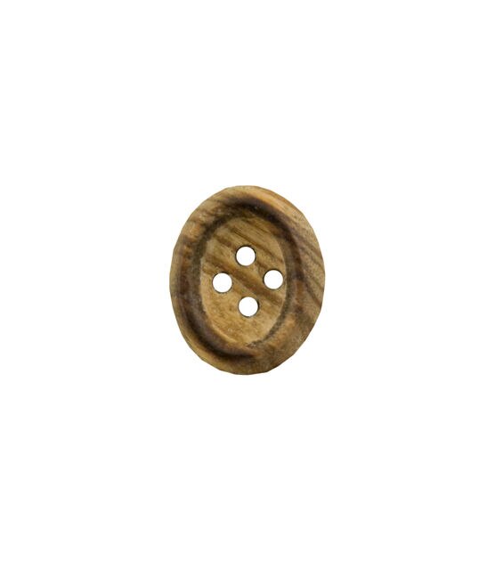 La Mode 9/16" Wood Oval 4 Hole Buttons 4pk, , hi-res, image 2