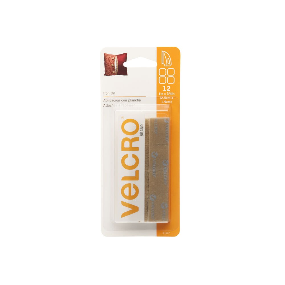 VELCRO Brand 0.75''x1'' Fabric Fusion Heat Activated Adhesive, Beige, swatch